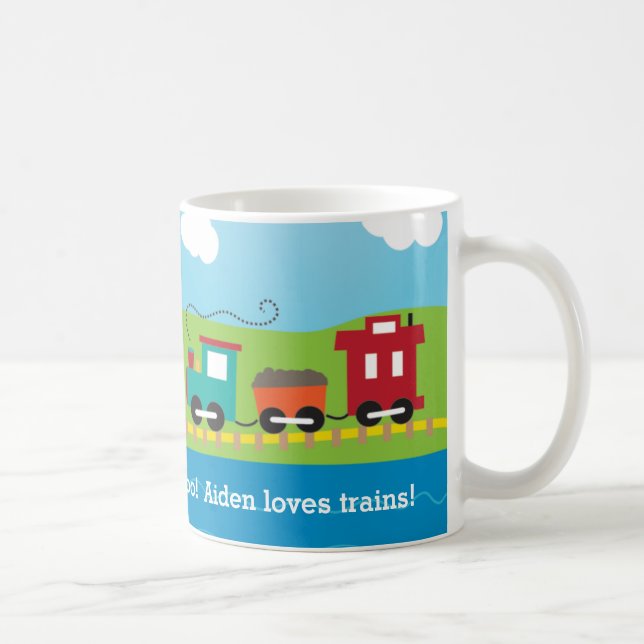 Taza De Café Tren de Choo Choo del niño lindo (Derecha)