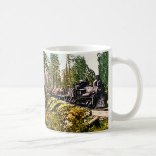 Taza De Café Tren de registración en la montaña del hierro,