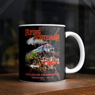 Taza De Café Tren de vapor de Escocia volante Locomotora ingles