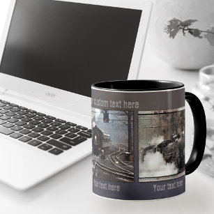 Taza De Café Tren de vapor de vintage - Mug de fotos personaliz