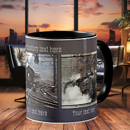 Taza De Café Tren de vapor de vintage - Mug de fotos personaliz