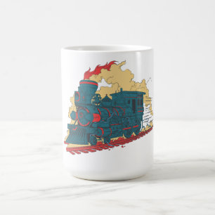 Taza De Café Tren de Vapor Retro - Amante del Transporte Antigu
