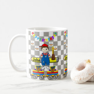 Taza De Café Tren Feliz Cumpleaños de Mug Boy