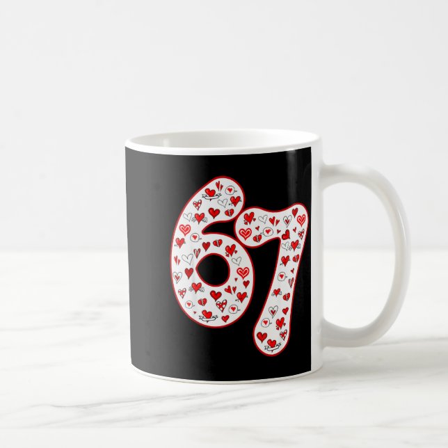 Taza De Café Trendy 6 7 Meme Six Seven Valentines Day 6 7  (Derecha)