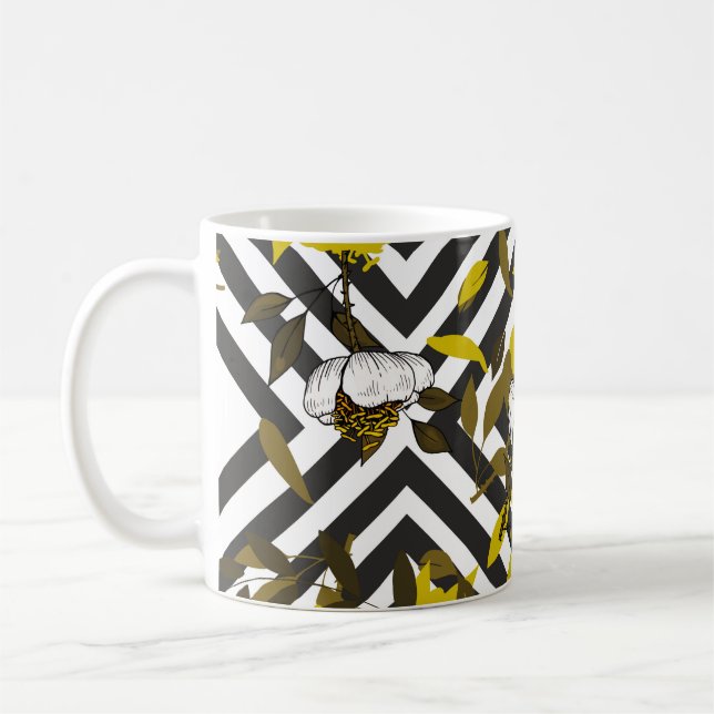 Taza De Café Trendy floral pattern. Isolated seamless pattern.  (Izquierda)