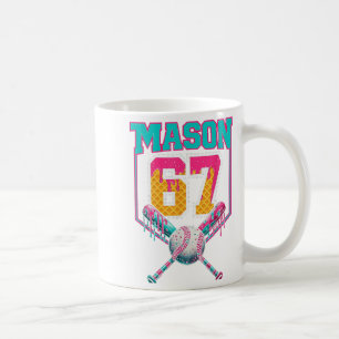 Taza De Café Trendy Mason 67 Mem Cream Drip Béisbol Nacido