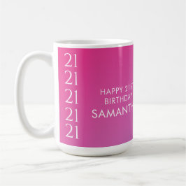 Taza De Café Trendy Modern Bold Pink Gradient 21st Birthday