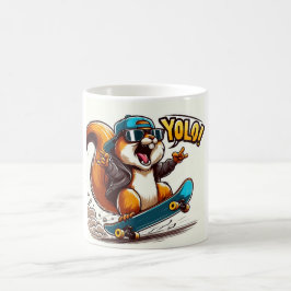 Taza De Café trendy mok met hamster op skateboard