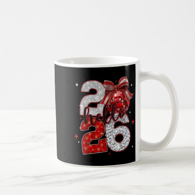 Taza De Café Trendy New Year’s Eve Hello 2026 Happy New Year Fa (Derecha)