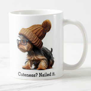 Taza De Café Trendy Yorkie Con Guay Hipster Vibes