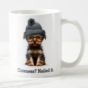 Taza De Café Trendy Yorkie Con Guay Hipster Vibes