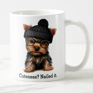 Taza De Café Trendy Yorkie Con Guay Hipster Vibes