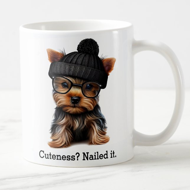 Taza De Café Trendy Yorkie Con Guay Hipster Vibes (Subido por el creador)