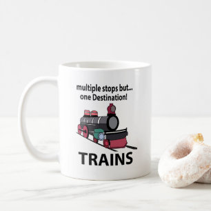 Taza De Café Trenes con múltiples paradas pero un destino Trene
