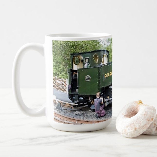 TAZA DE CAFÉ TRENES DE VAPOR (Con donut)