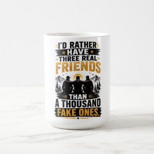 Taza De Café Tres Amigos Reales Cita Amistad Verdadera