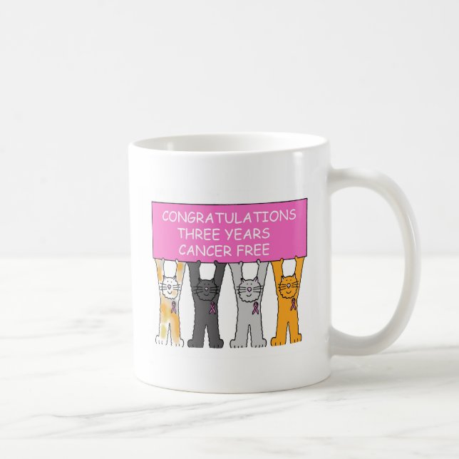 Taza De Café Tres años de cáncer liberan aniversario (Derecha)