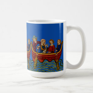 Taza De Café Tres barcos en el azul del río