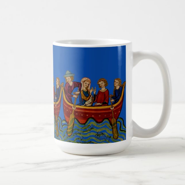 Taza De Café Tres barcos en el azul del río (Derecha)