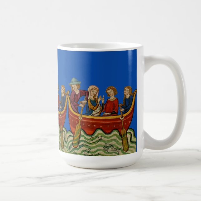Taza De Café Tres barcos en el azul del río (Derecha)