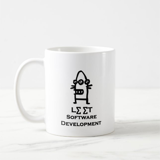 Taza De Café Tres bots oculares leen el desarrollo de software  (Izquierda)