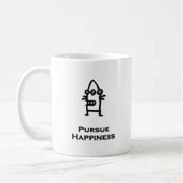 Taza De Café Tres bots oculares persiguen la felicidad negro