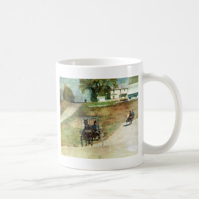 Taza De Café Tres buggies Amish (Derecha)
