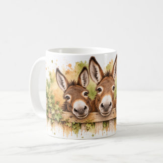 Taza De Café Tres burros traviesos: un encantador corral