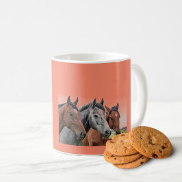 Taza de café tres cabezas de caballo