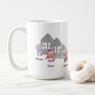 Taza De Café Tres Cerditos personalizados con sus casas