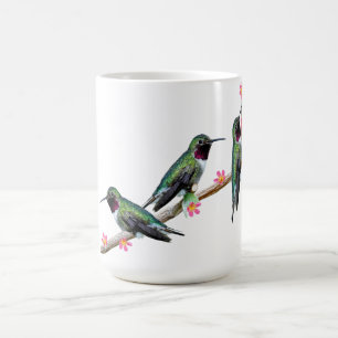 Taza De Café Tres colibríes encaramados en una rama de un Floss