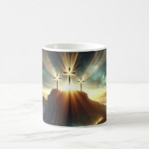 Tres cruces en un paisaje celestial