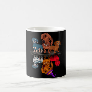 Taza De Café Tres Dachshunds Reflection Halloween Regalos para 