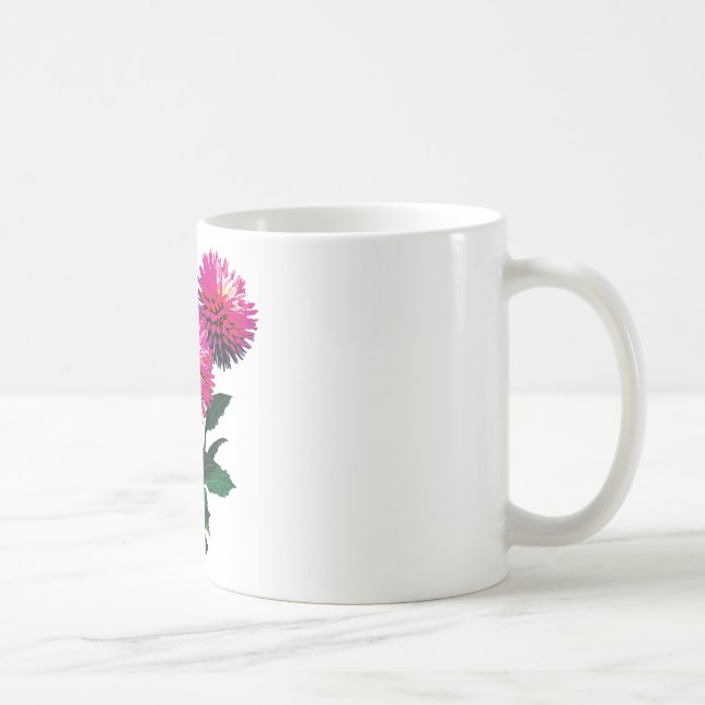 Taza De Café Tres Dahlias Rosas (Derecha)