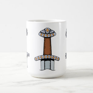 Taza De Café Tres empuñaduras de espadas vikingas