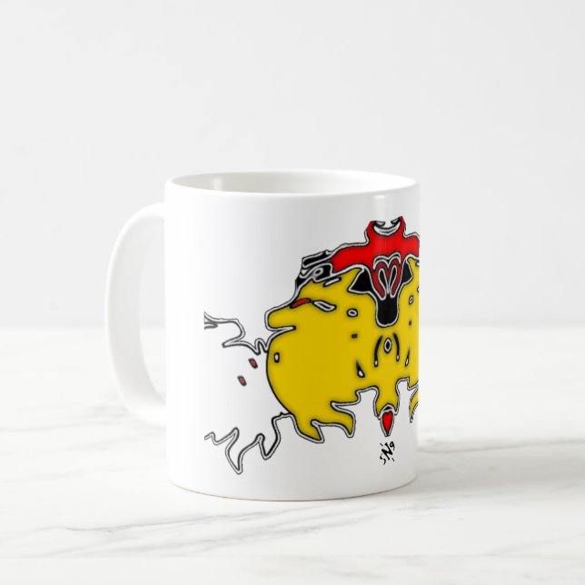 Taza De Café Tres Fantasmas (Amarillo) (Anverso izquierdo)