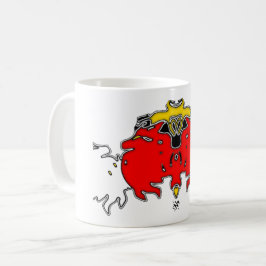 Taza De Café Tres fantasmas soplando (Rojo)