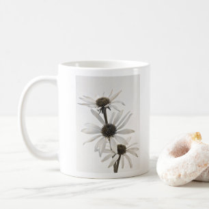 Taza De Café Tres flores de cono blanco