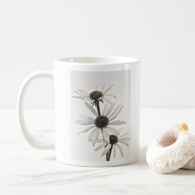 Taza De Café Tres flores de cono blanco (Con donut)