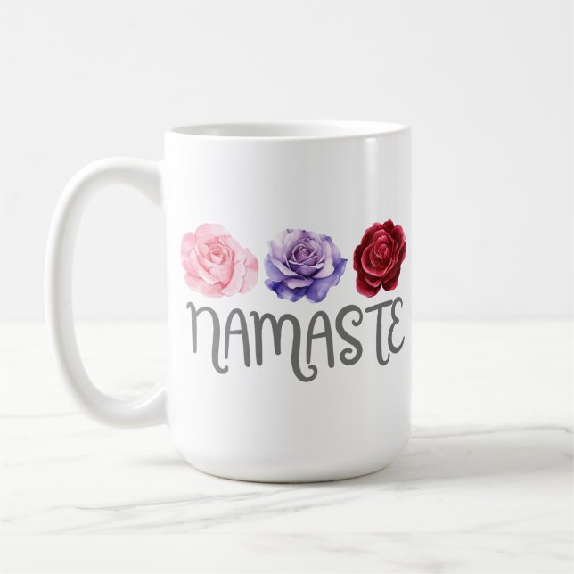 Taza De Café Tres flores: Namaste (Izquierda)