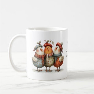 Taza De Café Tres gallinas francesas caprichosas 12 días de Nav