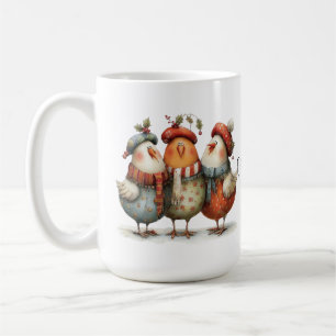 Taza De Café Tres gallinas francesas caprichosas 12 días de Nav