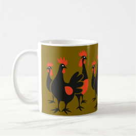 Taza De Café Tres gallinas francesas retro a mediados del siglo