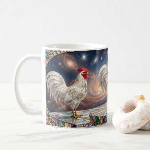 Taza De Café Tres gallos blancos.
