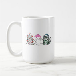 Taza De Café Tres gatos de Navidad