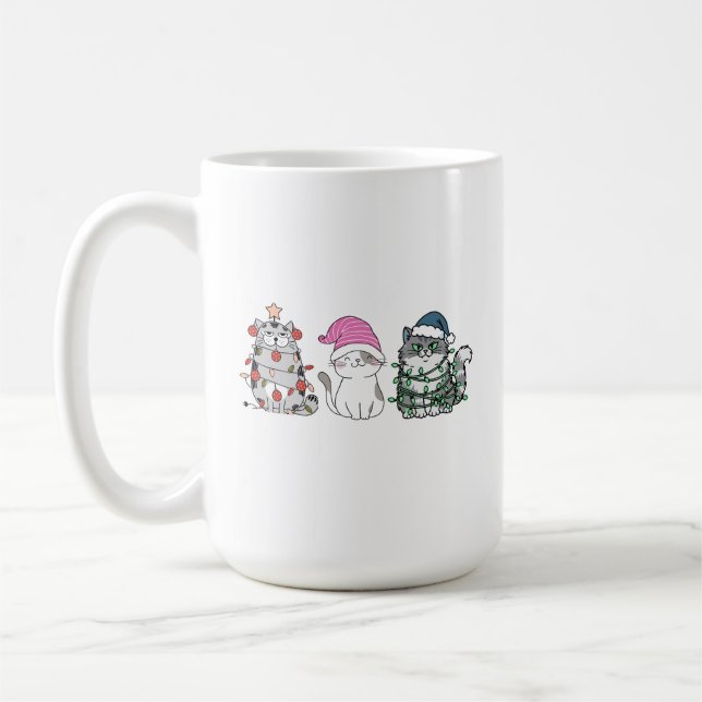 Taza De Café Tres gatos de Navidad (Izquierda)