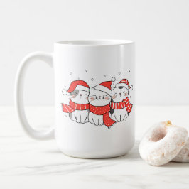 Taza De Café Tres gatos Navidades en Gorras y espantos