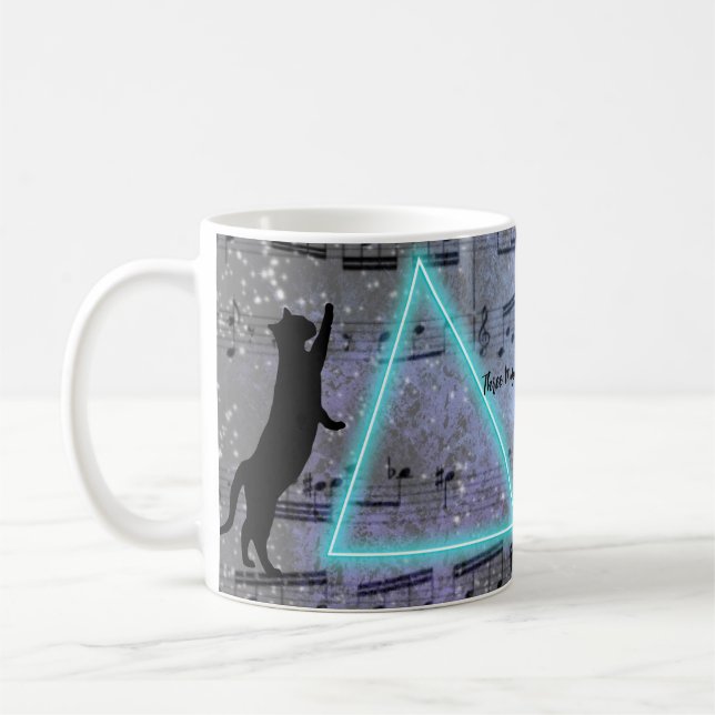 Taza De Café Tres gatos negros amantes de la música (Izquierda)