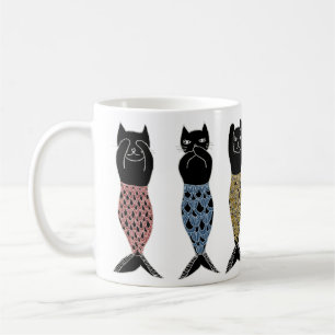 Taza De Café Tres gatos sabios de la sirena