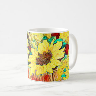 Taza De Café Tres girasoles
